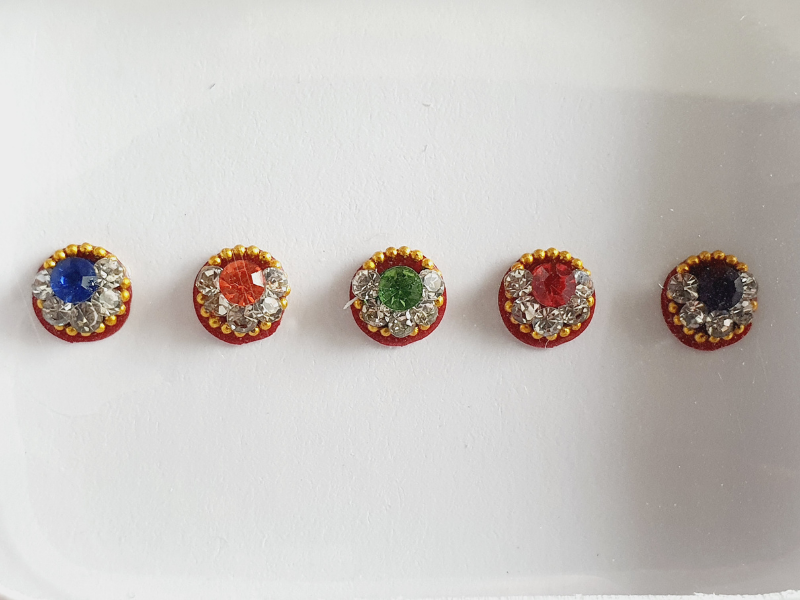 VRC102 Round Coloured Crystal Fancy Bindis