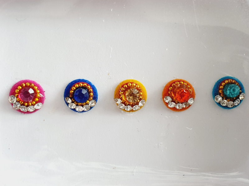 VRC156 Round Coloured Crystal Fancy Bindis